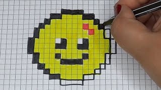 DIY Handmade Drawing Pixel Art | How to draw a cute Smiley Emoji | Easy Draw with Me