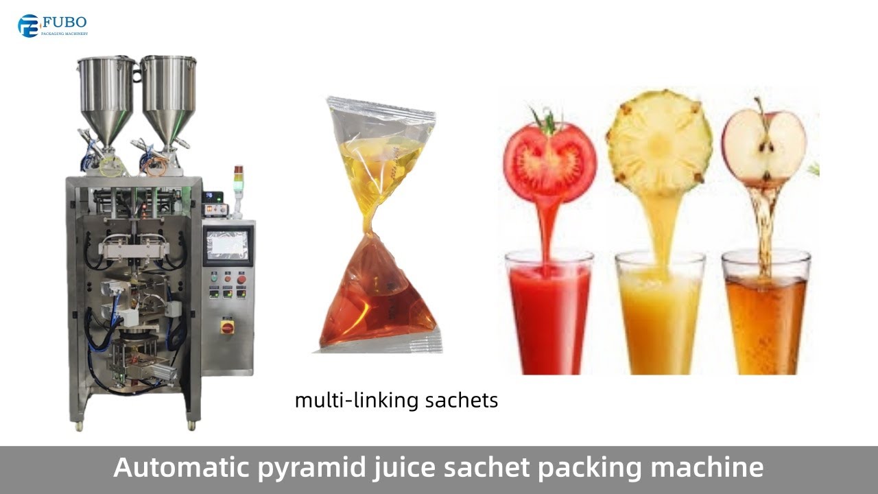 Juice Pyramyd Automatic juice pyramid sachet packing machine - YouTube