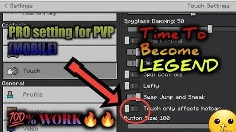 BEST PvP Settings For MCPE Touch Player!! // Mobile User // Minecraft Bedrock Edition All about