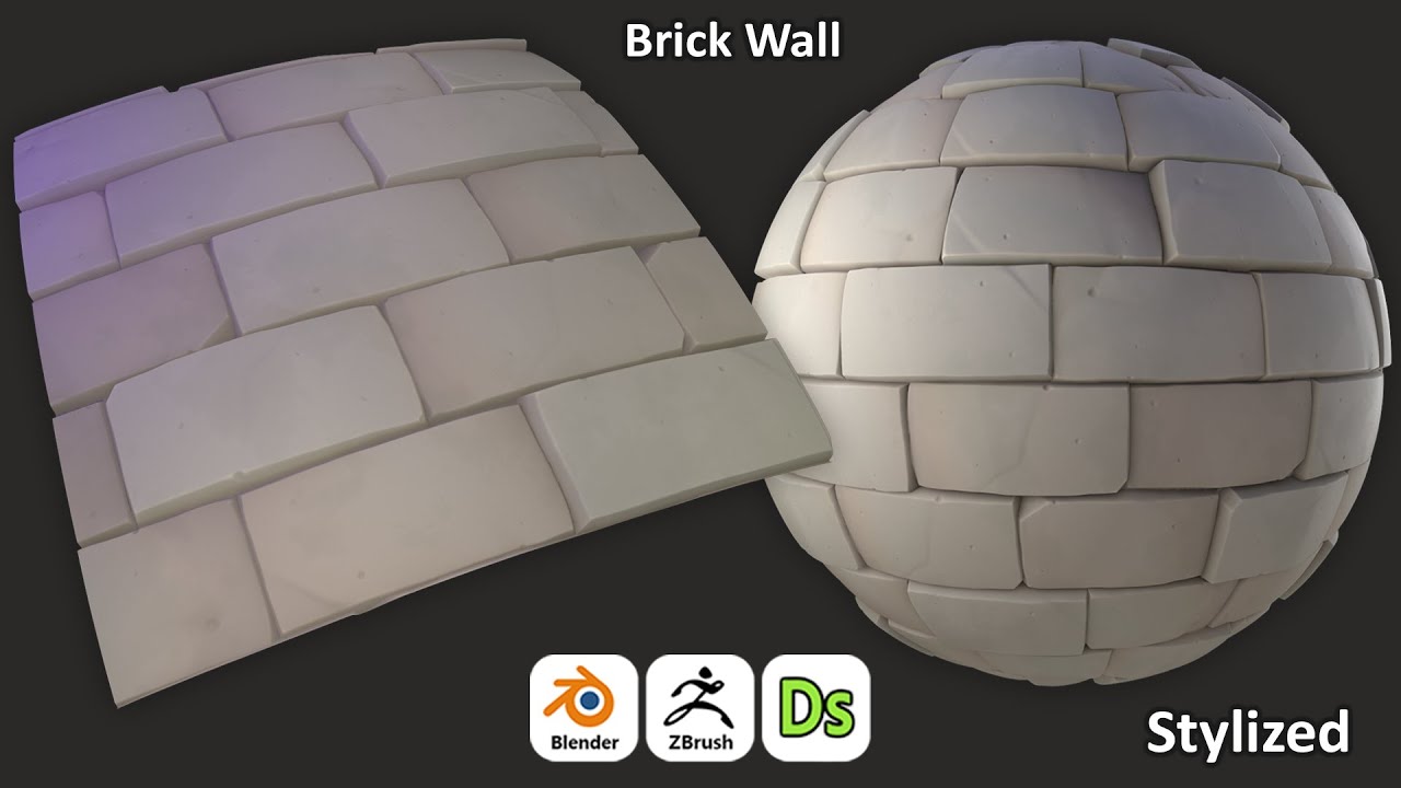 Stylized Bricks Wall for Games Speed Art Blender/ZBrush/Substance Designer