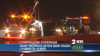 Highway back open after semi rollover crash
