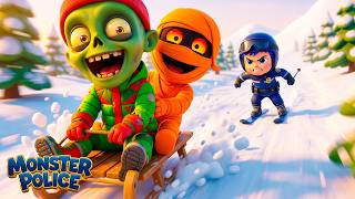 Monster di Salju ❄️🚨 | Polisi Monster | Lagu Anak-anak | Monster Police Bahasa Indonesia