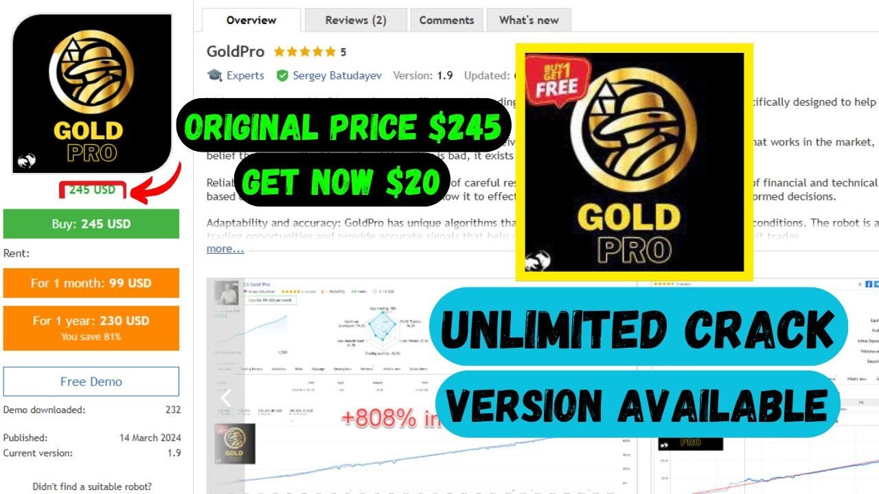GoldPro MT4 V1.9 | Category : MT4 EA (Build +1421) | No DLL Get Now Just $15
