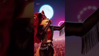 Fictional grim fox furry girl power metal singing love magic in English