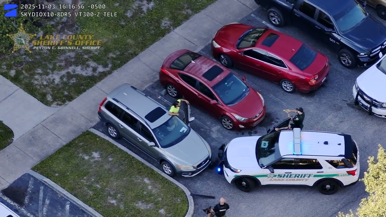 Drone finds Suspect with Two Lake County Warrants ($75,000 bond)