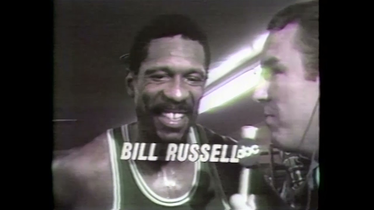 Bill Russell Celebrates The 1969 Championship