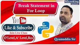 Break Statement in For Loop