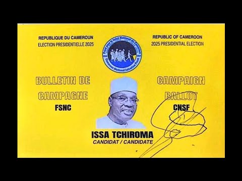 PRÉSIDENTIELLE 2025 MEETING ISSA TCHIROMA BAKARY A DOUALA VENTE DES GADGETS ÉQUINOXE TV 