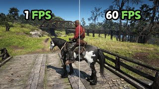 Red Dead Redemption 2  FPS Comparison — 1 FPS vs 10 FPS vs 15 FPS vs 30 FPS vs 45 FPS vs 60 FPS