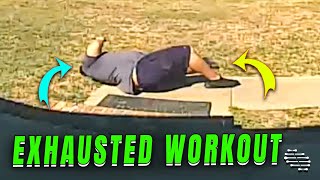 Leg Day Workout Leaves Man Exhausted Causing Him To Tumble