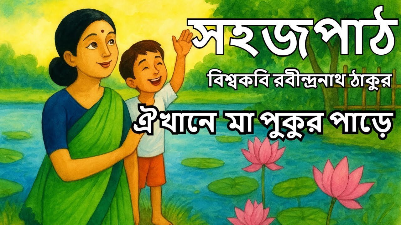 ঐখানে মা পুকুর পাড়ে 🌿 | রবীন্দ্রনাথ ঠাকুরের সহজ পাঠ | Bengali Poem | Oi Khane Ma Pukur Pare