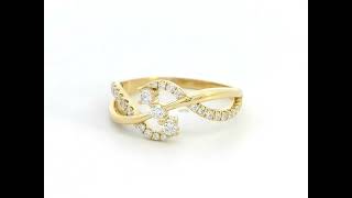 Career Overview 18K Gold Infinity Twist Diamond Ring – 0.33 Carat