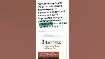 Refactoring: Improving the Design of Existing Code : Recommended