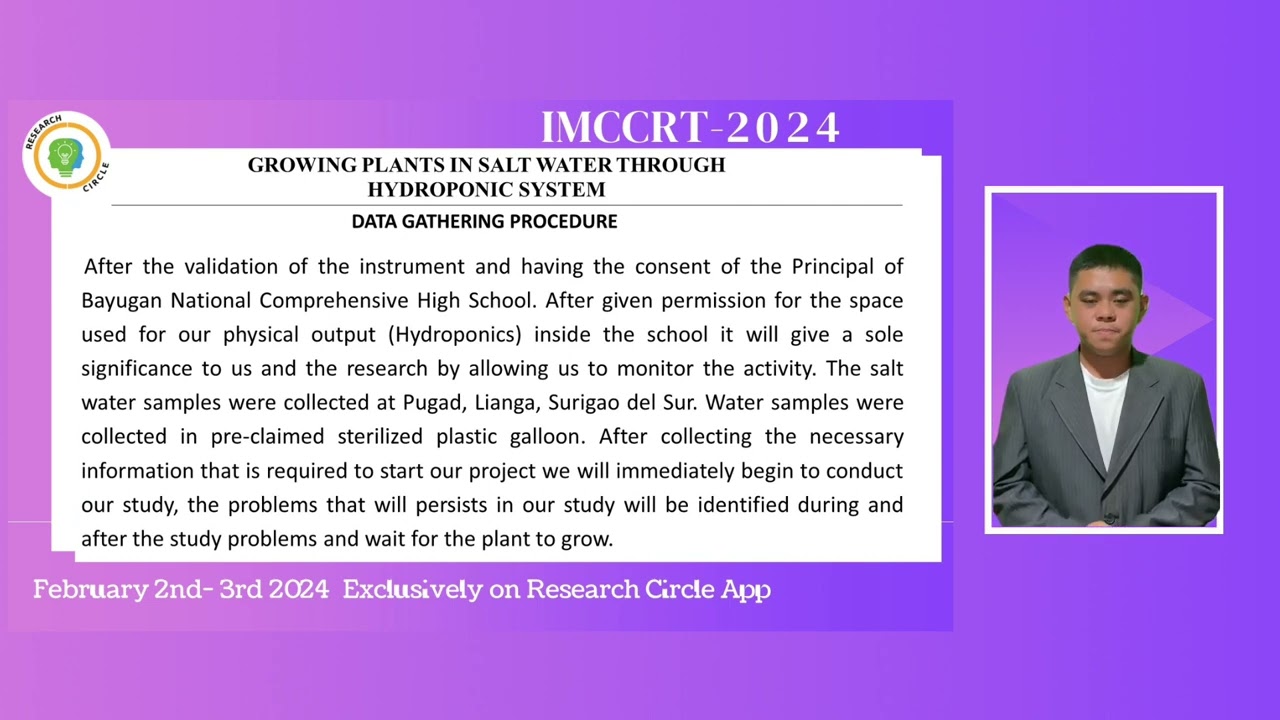 IMCCRT 2024-5083 - Title - GROWING PLANTS IN SALT WATER THROUGH HYDROPONIC SYSTEM