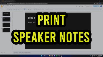 How To Print Speaker Notes In Google Slides