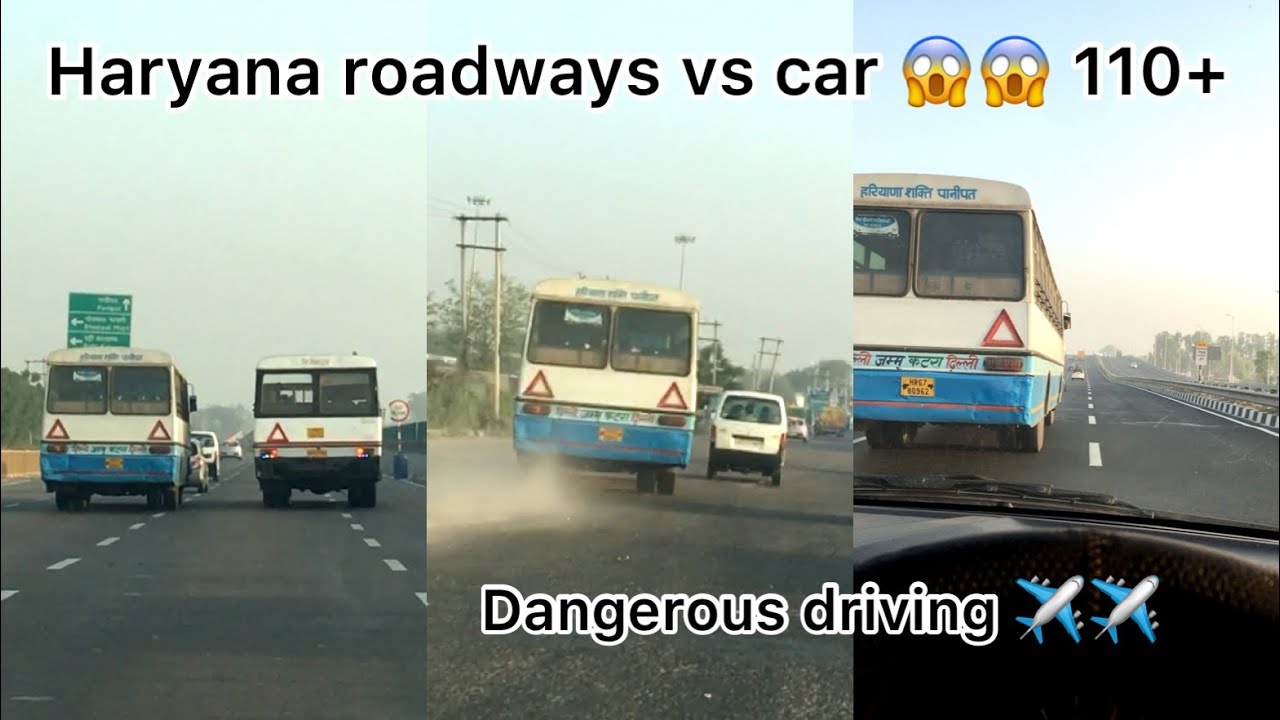Haryana roadways vs Car Race 😱| 110+ speed