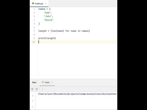 How to display names with their length in python