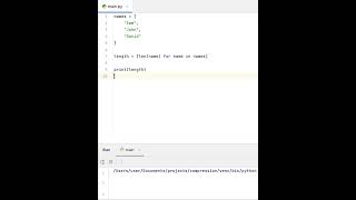 How to display names with their length in python