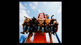 Rocker cats are arriving  at the Steel Dragon thrills #aiart #roller coaster #ride#cat#funny
