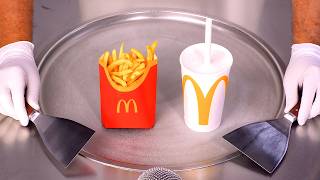 Epic Mcdonalds Fries Milkshake Ice Cream Rolls Challenge Asmr