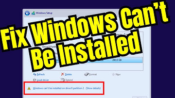 How To Fix Windows Cannot Be Installed On Drive 0 Partition 1,2,3,4 || Fix Windows 10 Install Error