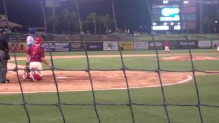 Austin Wright makes a fielding play to 2nd against the Dunedin Blue Jays, July 23, 2012