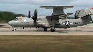 電磁式カタパルトから射出されるE-2D先進型ホークアイ(早期警戒機) [HD]