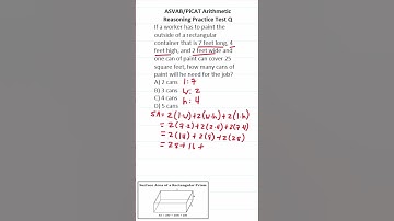 ASVAB/PiCAT Arithmetic Reasoning Practice Test Q: Surface Area #acetheasvab with #grammarhero #afqt