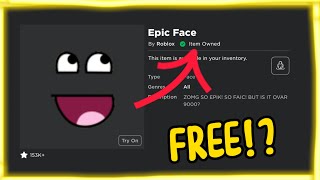 HOW TO GET THE EPIC FACE IN 2022  Roblox Limited UGC For FREE!? 