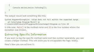 How to Get the Method Name and Line Number in Exception Handling with ASP.NET Core 5