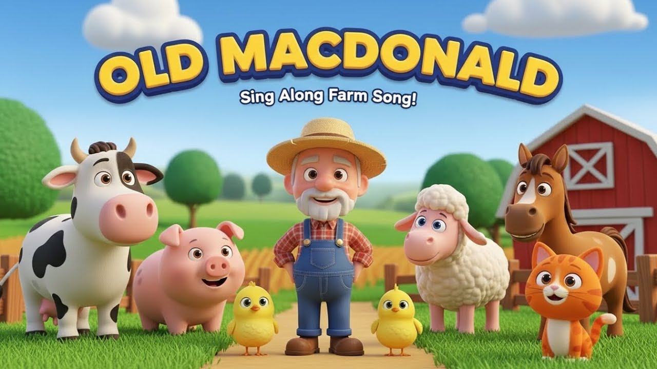 Old MacDonald Had A Farm Song 🚜 Nursery Rhyme for Kids | Learn Farm Animals & Sounds!