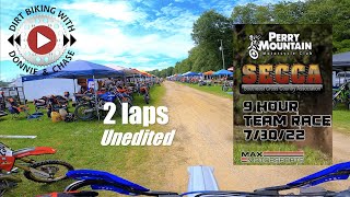SECCA 9 Hour Team Race - My first two laps unedited | 7/30/2022 | YZ250FX