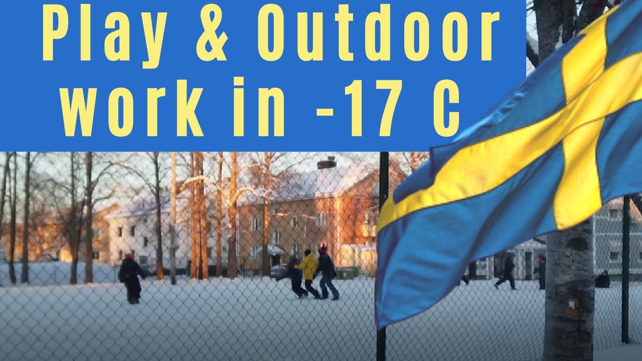 Northern Sweden - Outdoor work and play in -17 C. Walk around ...