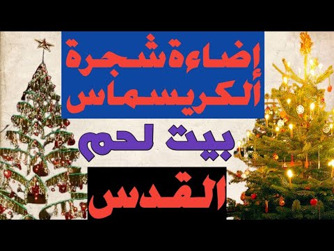 تزيين وإضاءة شجرة الكريسماس ميلاد السيد المسيح بمدينة القدس بيت لحم