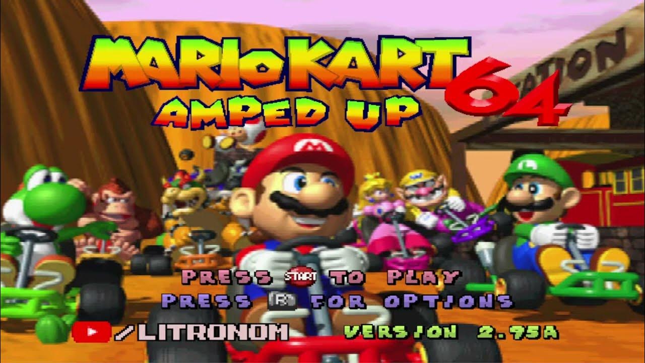 Play Nintendo 64 Mario Kart 64 - Amped Up v2.82 Online in your browser 