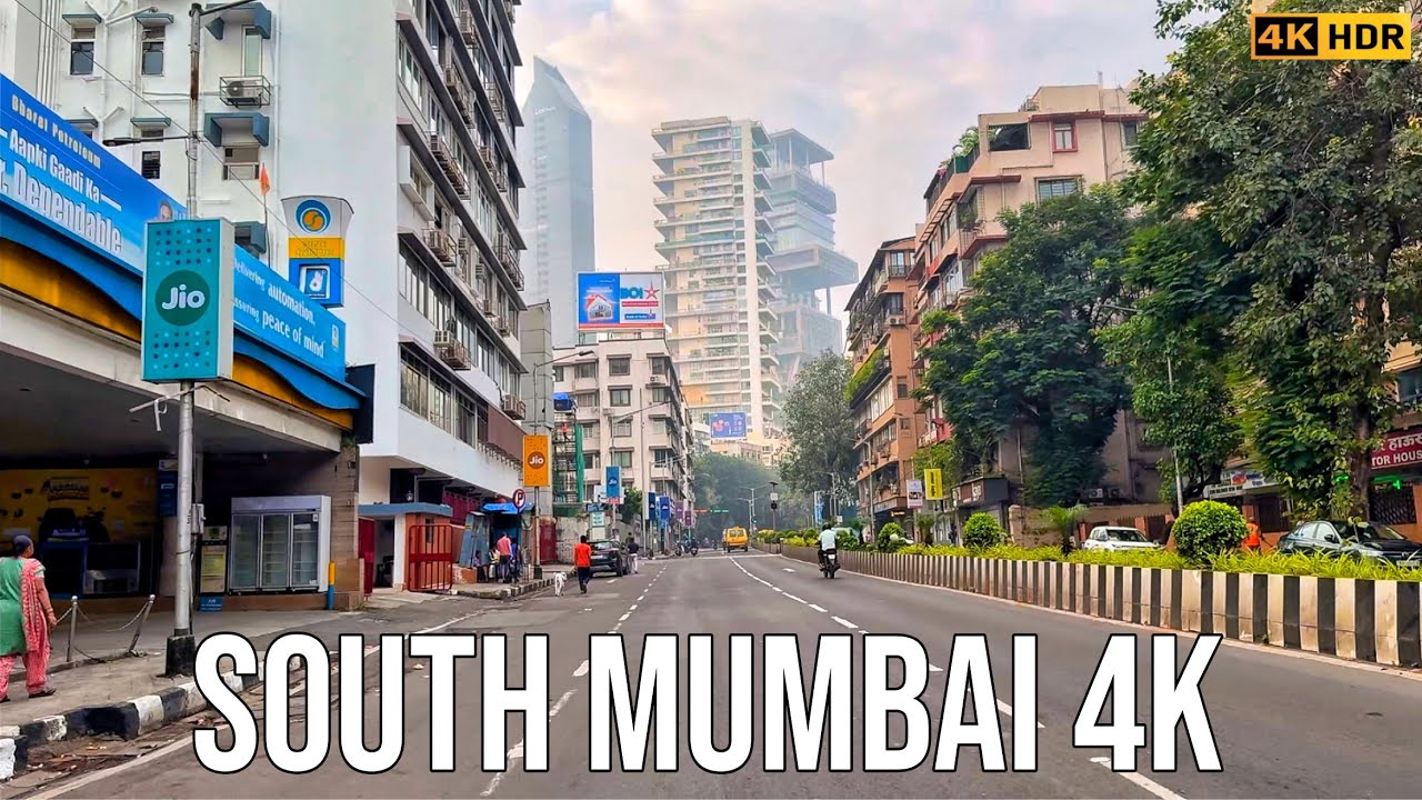 4KHDR South Mumbai Morning Bike Ride Tour • INDIA🇮🇳 