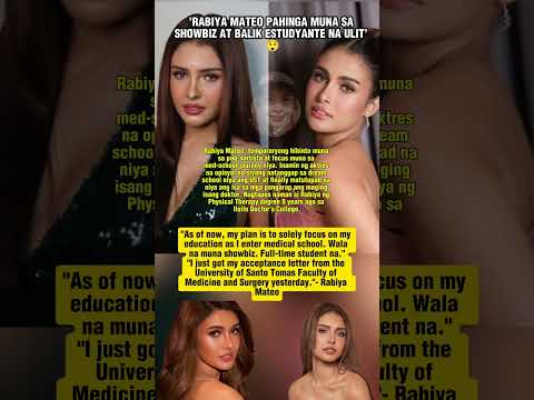 ‎’RABIYA MATEO PAHINGA MUNA SA SHOWBIZ AT BALIK ESTUDYANTE NA ULIT’ 😲 #shorts