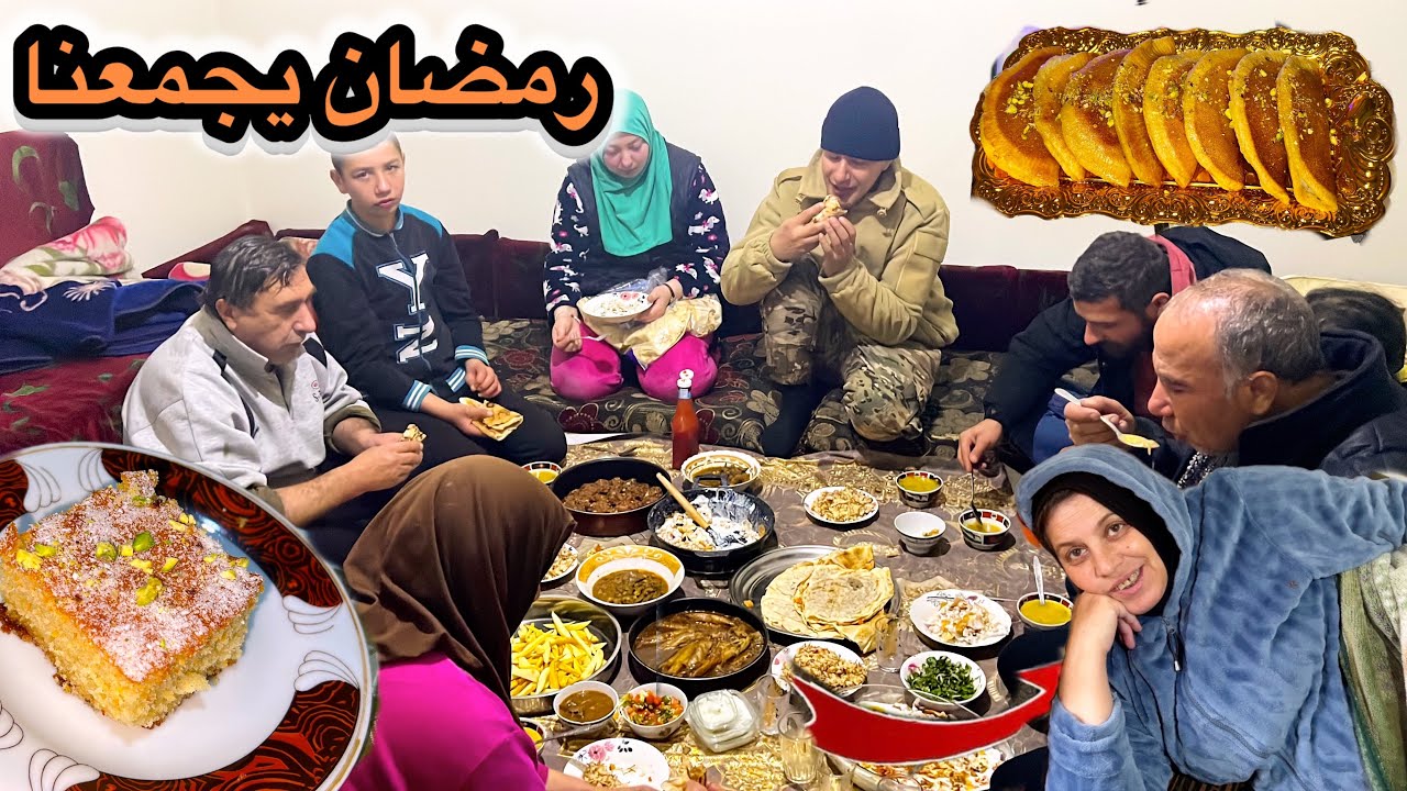 أجواؤنا الرمضانية متميّزة سفرة رمضانية/ كفتة تركية بطعم ولا اروع والبسبوسة الذهبية🌜