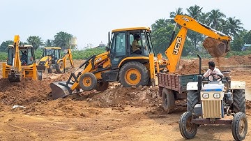 JCB 3DX and Tractor New Pond Making together in my Village Part-2 | Jcb video