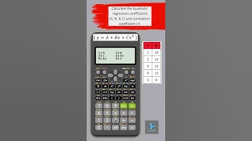 How to Find the Quadratic Regression Coefficient | Casio fx991ES Calculator | Correlation | Estimate