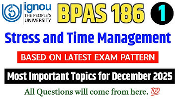 BPAS 186 Important Questions December 2025 Exam in English | IGNOU BPAS 186 Question Paper 2025 Exam