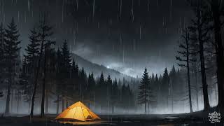 The sound of rain heard inside the tent while camping1