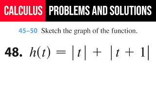 48. Sketch the graph of the function. h(t)=|t|+|t+1|