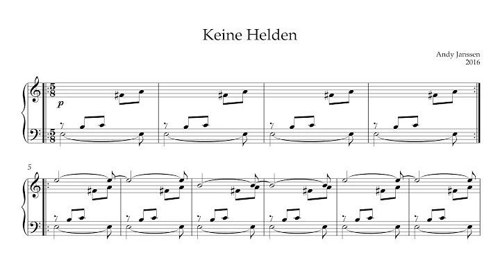 Andy Janssen - Keine Helden, for Solo Piano (2015)