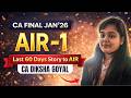 CA Final Result Jan 26 | CA Final AIR 1 Interview 🥳 | Diksha Goyal, AIR 1 🏆| CA Success Story Mp3 Song