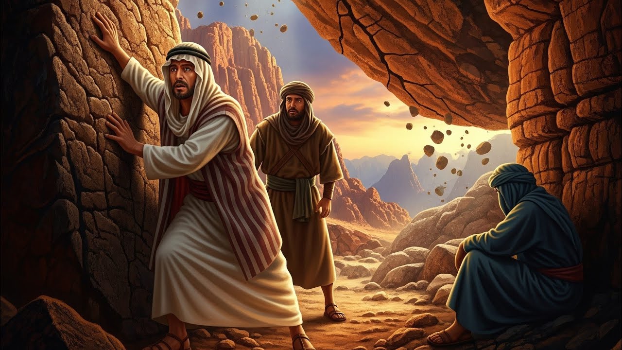 قصة ٣ أشخاص دخلوا في غار في الصحراء بعد هطول المطر الغزير فأغلقت الصخرة باب الغار وحبسوا في الظلام !