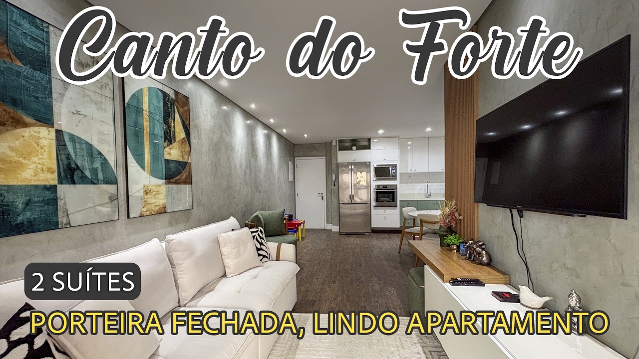 Apartamento no Residencial Playa em Praia Grande, Canto do Forte, Mobiliado e Decorado