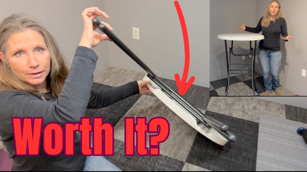 Cocktail Table. Portable Folding Bar Height Table. 28