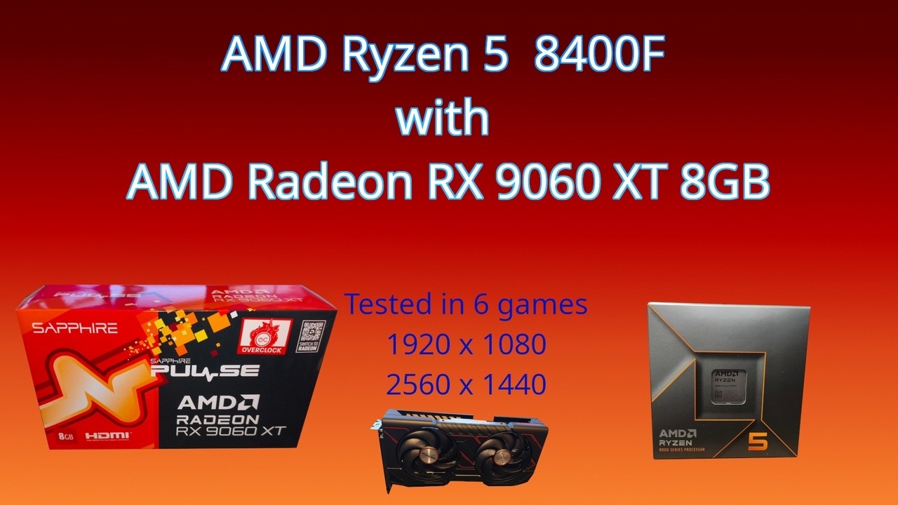 Ryzen 5 8400F with RX 9060 XT 8GB Test in 6 games - YouTube