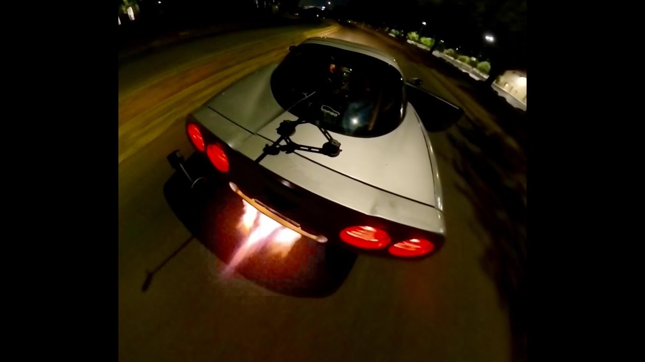 Procharged Corvette Massive flames 2step